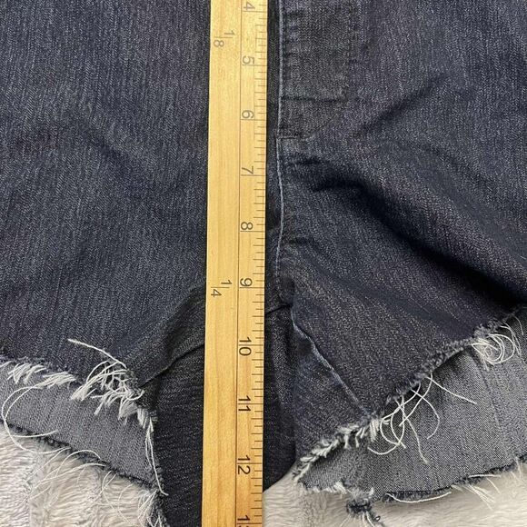 Lee Platinum Shorts Womens 10P Cut Off Blue Distressed Stretch 3" Rise Dark Wash - Picture 8 of 9